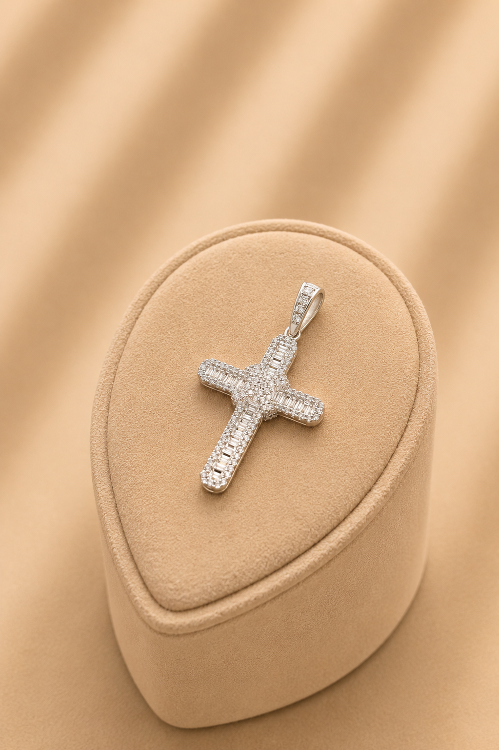Radiant Cross, diamond cross pendant