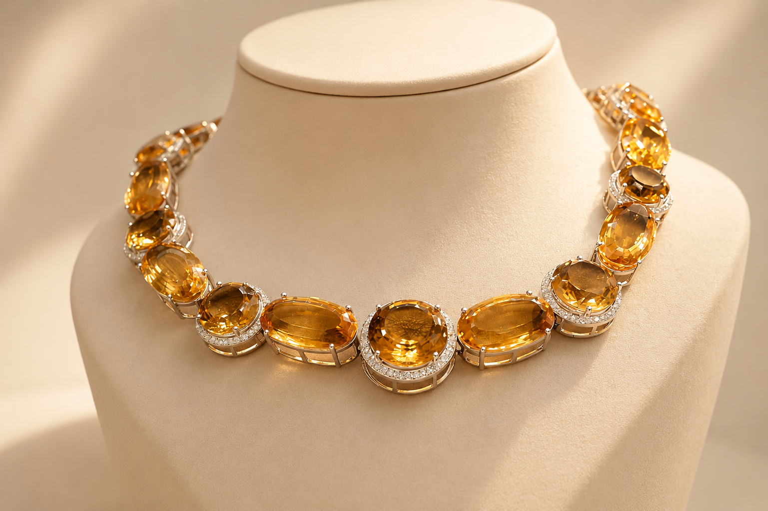 Halo Collar, citrine choker necklace